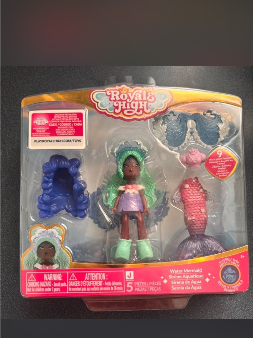 Royal high Water Mermaid Doll - Green Hair, Purple Outfit w codes